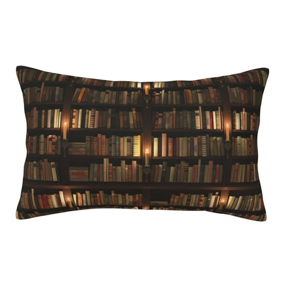Binfone Bookshelves Standard Size Pillowcase, Long Staple Pure Cotton Envelope Closure Pillow Cover,20"X30"