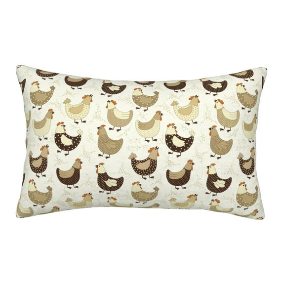 Binfone Chicken Cartoon Standard Size Pillowcase, Long Staple Pure Cotton Envelope Closure Pillow Cover,16"x24"