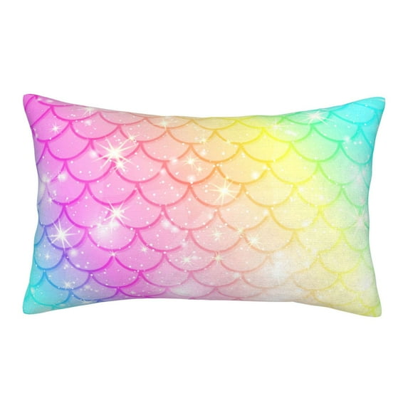 Binfone Fish Scale Standard Size Pillowcase, Long Staple Pure Cotton Envelope Closure Pillow Cover,16"X24"