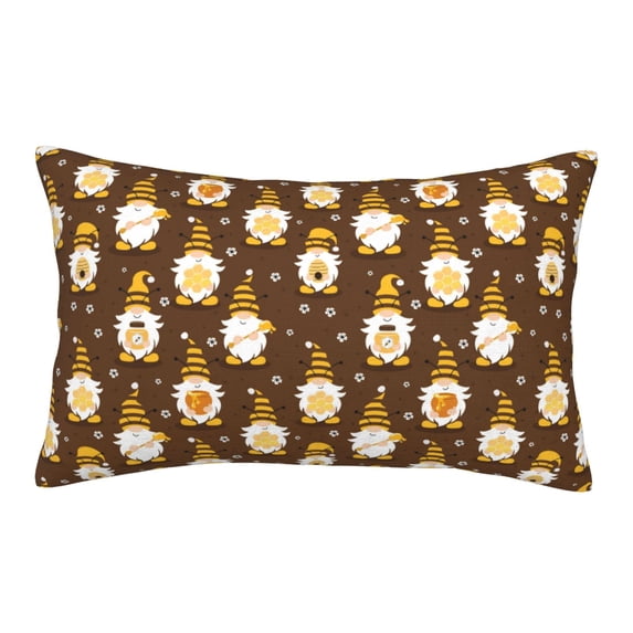Binfone Flowers And Gnomes Bees Standard Size Pillowcase, Long Staple Pure Cotton Envelope Closure Pillow Cover (Pillow core not included),20"x30"