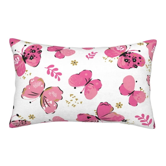 Binfone Girl Butterfly Standard Size Pillowcase, Long Staple Pure Cotton Envelope Closure Pillow Cover,14"X20"