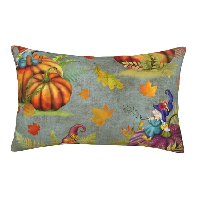 Binfone Gnomes With Pumpkins Standard Size Pillowcase, Long Staple Pure