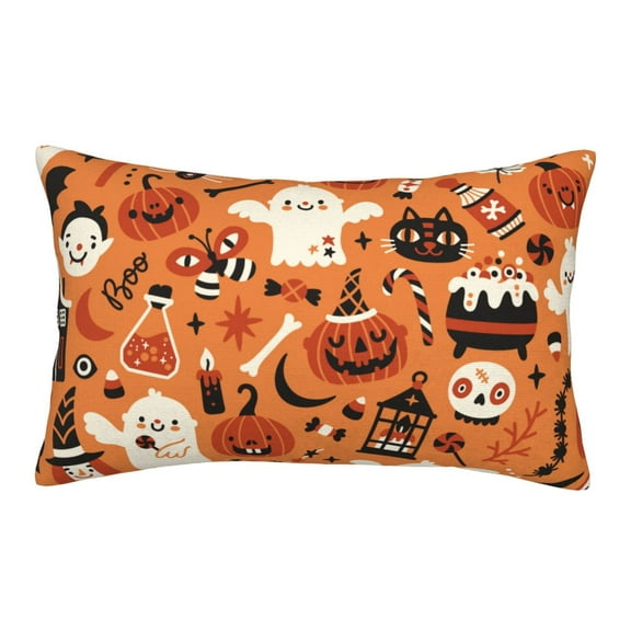 Binfone Halloween 2 Standard Size Pillowcase, Long Staple Pure Cotton Envelope Closure Pillow Cover (Pillow core not included),14"x20"
