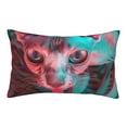 thumbnail image 1 of Binfone Psychedelic Hairless Cat Standard Size Pillowcase, Long Staple Pure Cotton Envelope Closure Pillow Cover (Pillow core not included),16"x24", 1 of 7