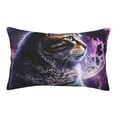 Binfone Purple Moon Cat Standard Size Pillowcase, Long Staple Pure