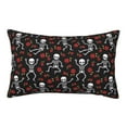 thumbnail image 1 of Binfone Skeleton with Roses Standard Size Pillowcase, Long Staple Pure Cotton Envelope Closure Pillow Cover,14"x20", 1 of 9