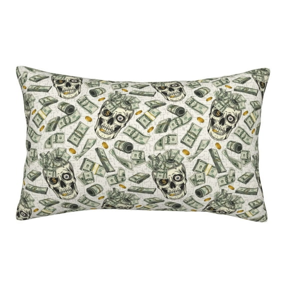 Binfone Skull with Cash Standard Size Pillowcase, Long Staple Pure Cotton Envelope Closure Pillow Cover(without pillow core),20"x30"