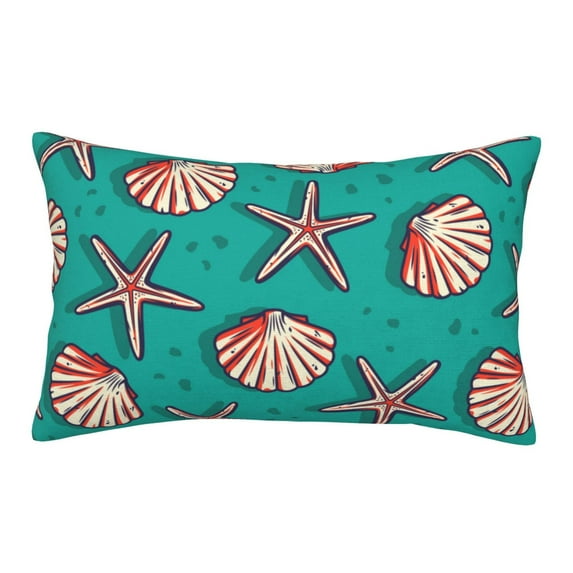 Binfone Starfish And Shell Standard Size Pillowcase, Long Staple Pure Cotton Envelope Closure Pillow Cover,16"X24"