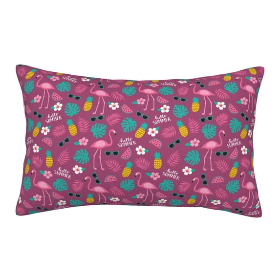 Binfone Summer Flamingo Standard Size Pillowcase, Long Staple Pure Cotton Envelope Closure Pillow Cover,20"x30"