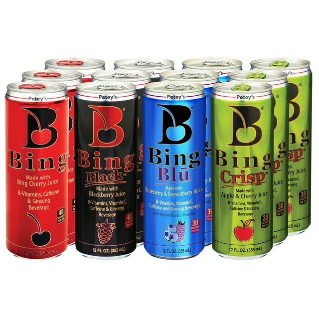 Bing Beverage Healthy Energy Drinks 12oz / 12 Can Variety Pack