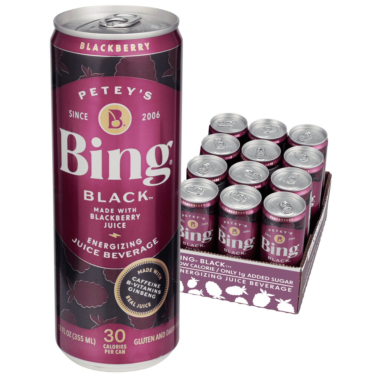Walmart Black Friday Deals 2025 Bing Beverage Healthy Energy Drinks, Bing Blackberry, 12 oz (12 Pack)