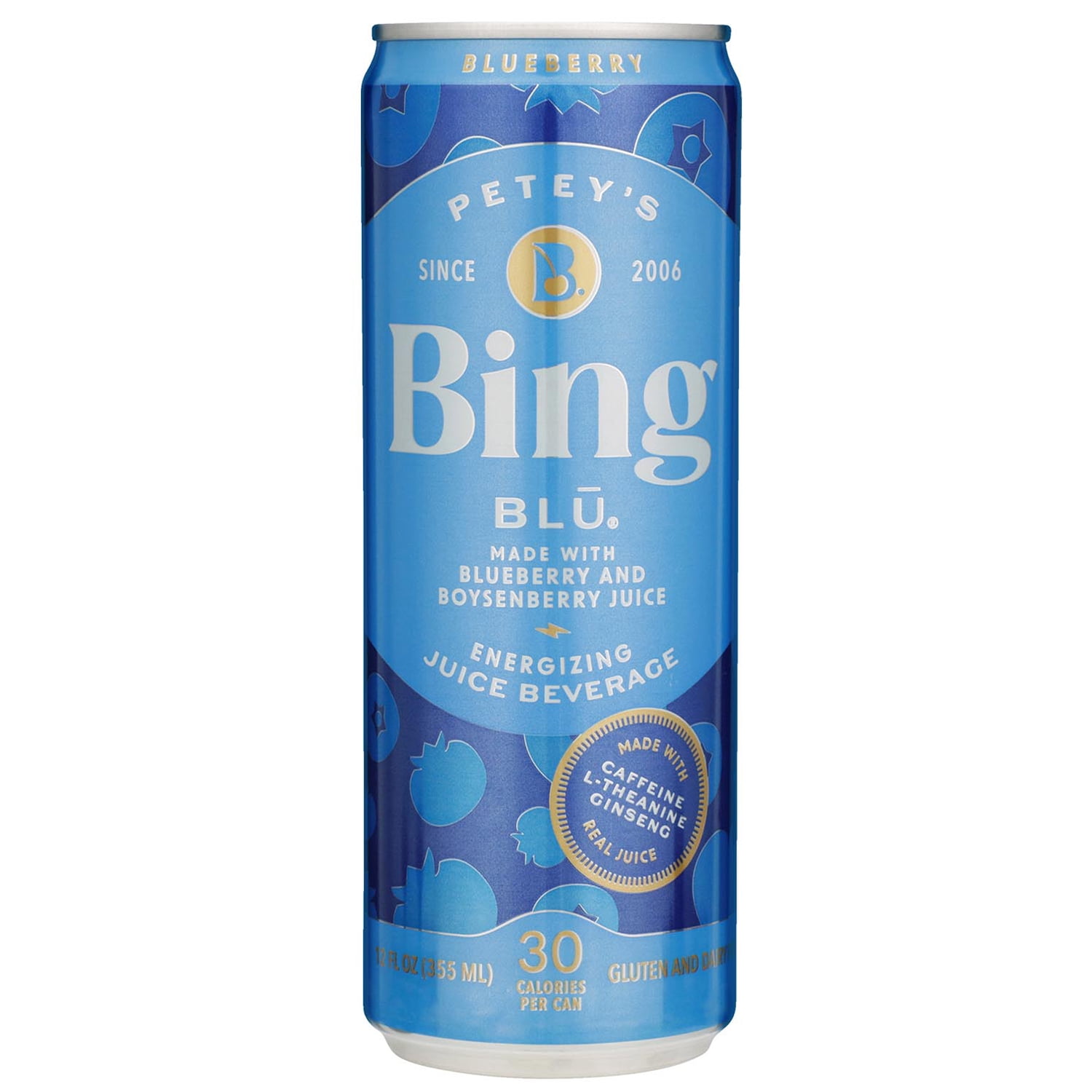 Bing Beverage Healthy Energy Drinks, Bing Blu, 12 oz (24 Pack
