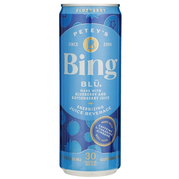 Bing Beverage Healthy Energy Drinks, Bing Blu, 12 oz (24 Pack)