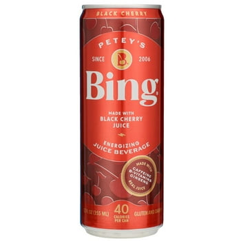 Bing Beverage Healthy Energy Drinks, Bing Cherry, 12 oz (24 Pack)