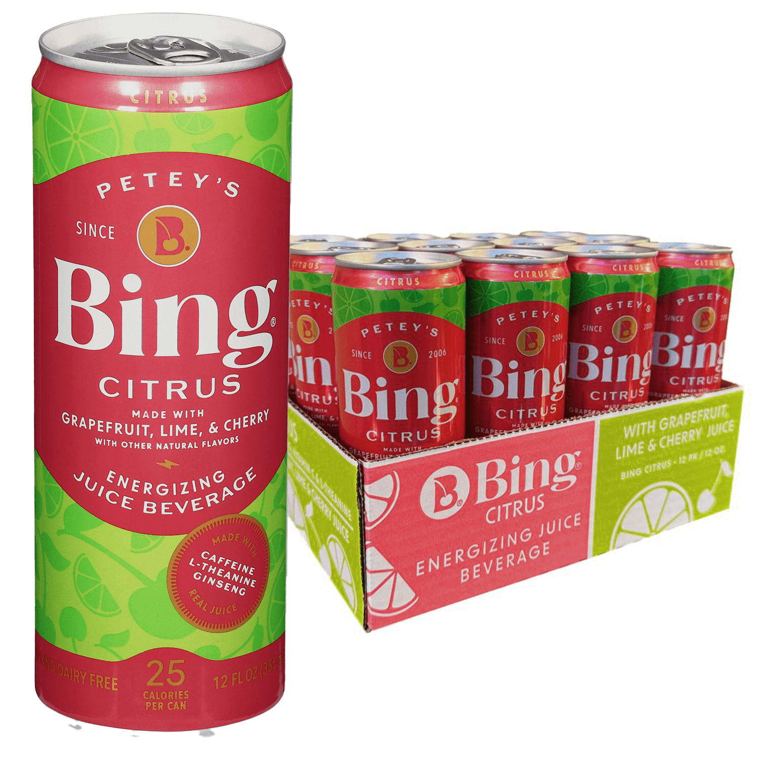 Bing Beverage Healthy Energy Drinks, Bing Citrus, 