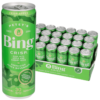 Bing Beverage Healthy Energy Drinks, Bing Crisp, 12 oz (24 Pack)