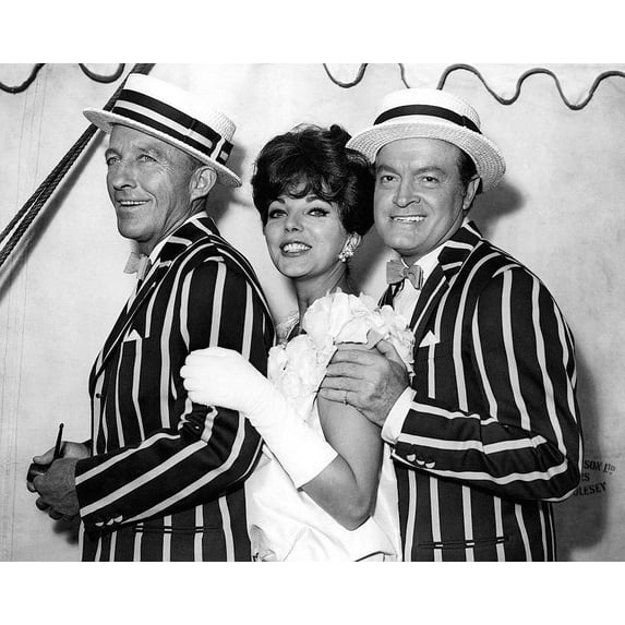 Bing Crosby, Bob Hope, and Joan Collins Style - A - 24x36 Inch Laminated Poster - Stunning Detail and Bold Colors