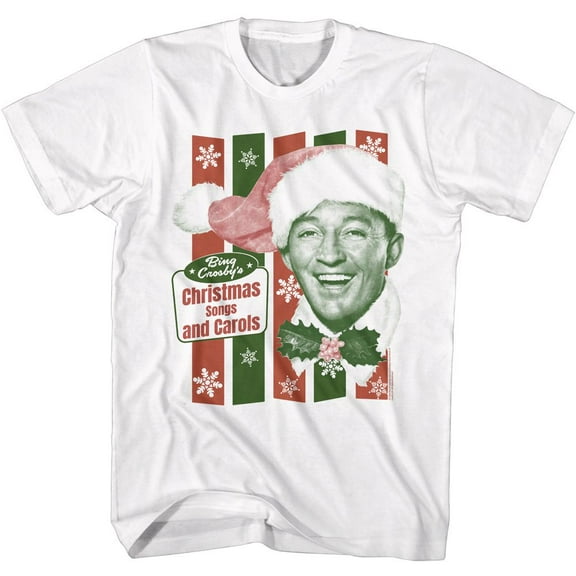 Bing Crosby Christmas Songs White Adult T-Shirt 2Xl