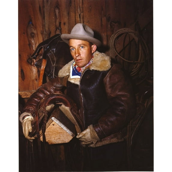 Bing Crosby Posed In Brown Leather Jacket Photo Print (8 x 10)