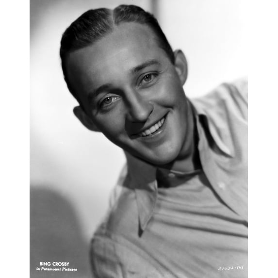Bing Crosby smiling wearing White Polo Portrait with White Background Photo Print (8 x 10)