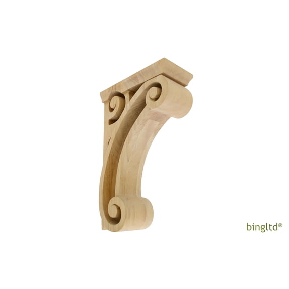 BingLTD - 10" Tall Corbel Traditional Solid Rubberwood - 1 PC (C1065-RW-UNF)