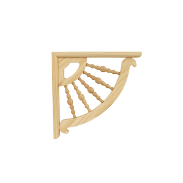 BingLTD - 12" Pine Heart Bracket Corner Trim - Set of 2 (BRK12F-PI-UNF)