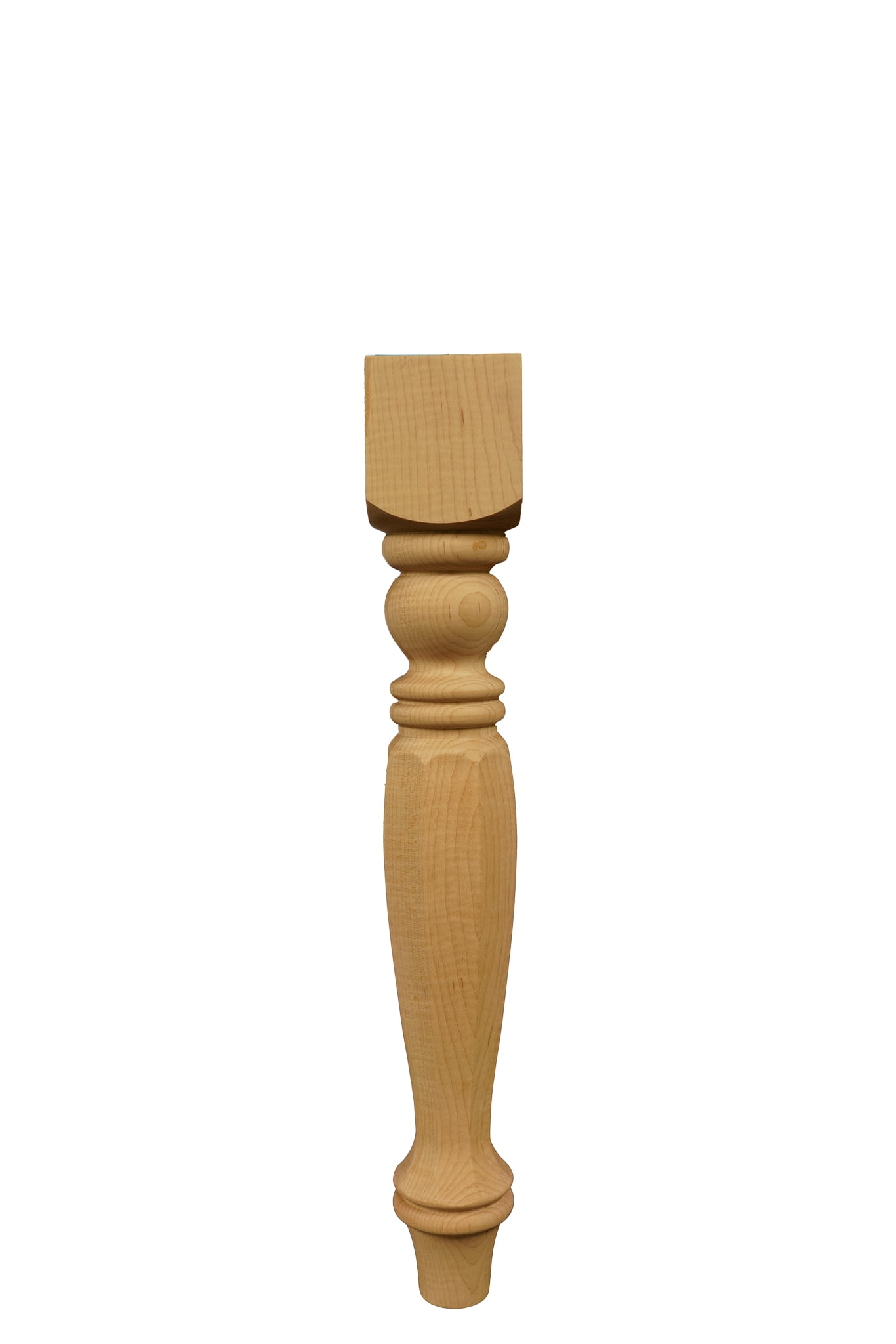 18'' Beige Unfinished Rubberwood Traditional Post