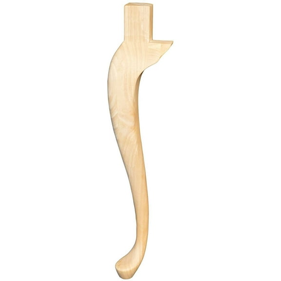 BingLTD - 29 1/8" Unfinished Hardwood Queen Anne Table Leg - Set of 4 (TL-660-RW-UNF)