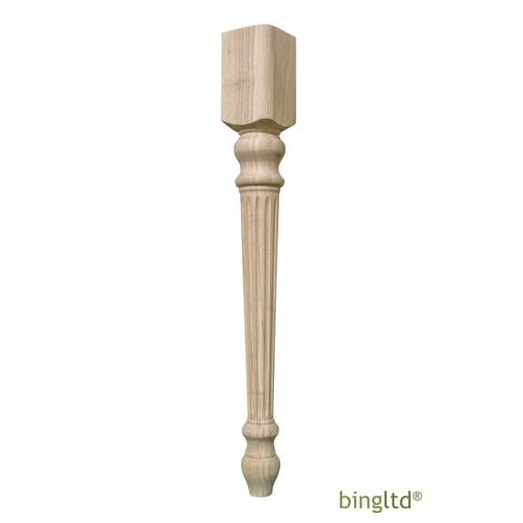 BingLTD - 29 3/4" Tall Unfinished Rubberwood Dining Table Leg - 1 PC (TL29352-RW-UNF)