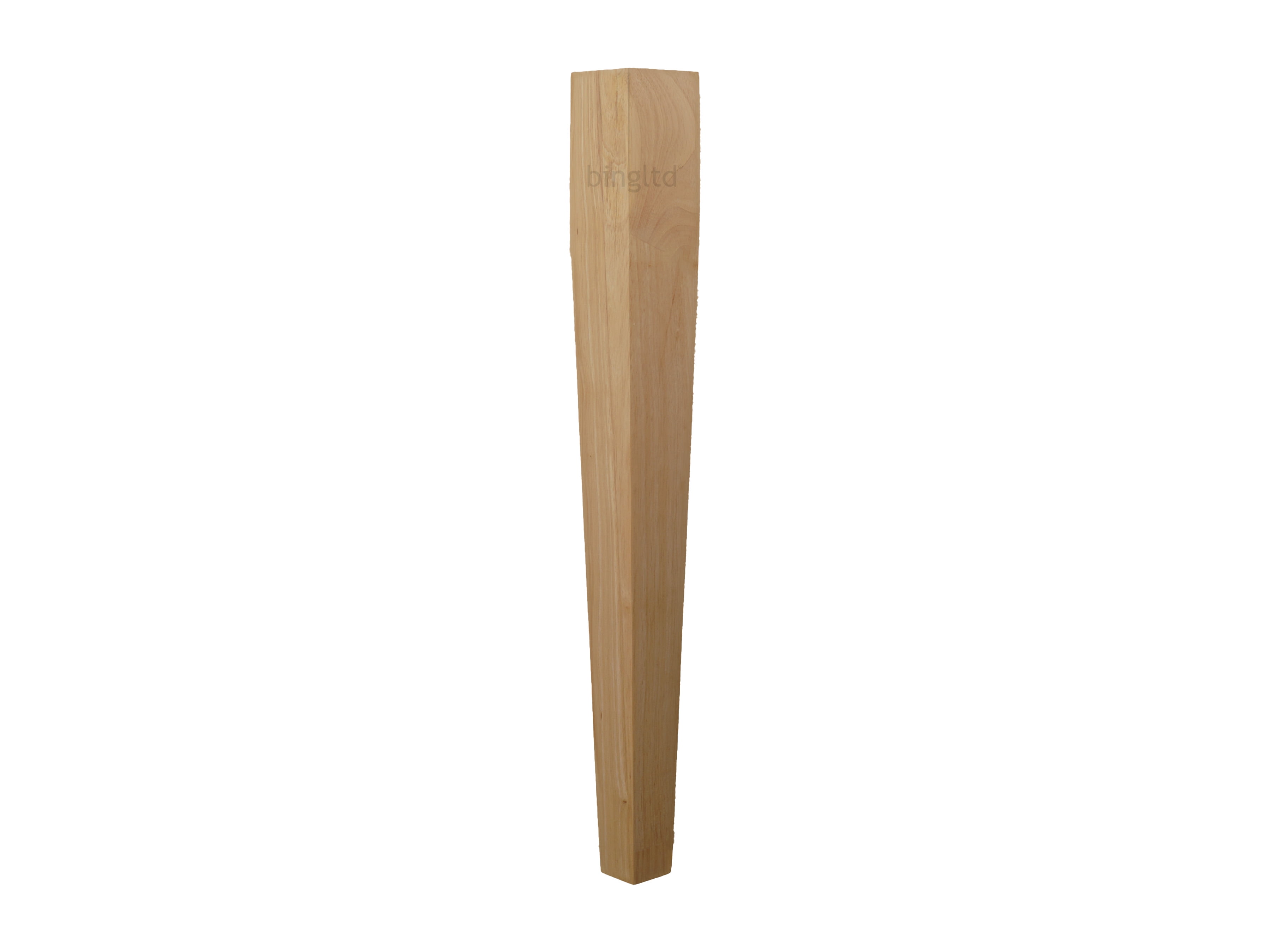 Unfinished Square Tapered Rubberwood Dining Table Leg, 30"