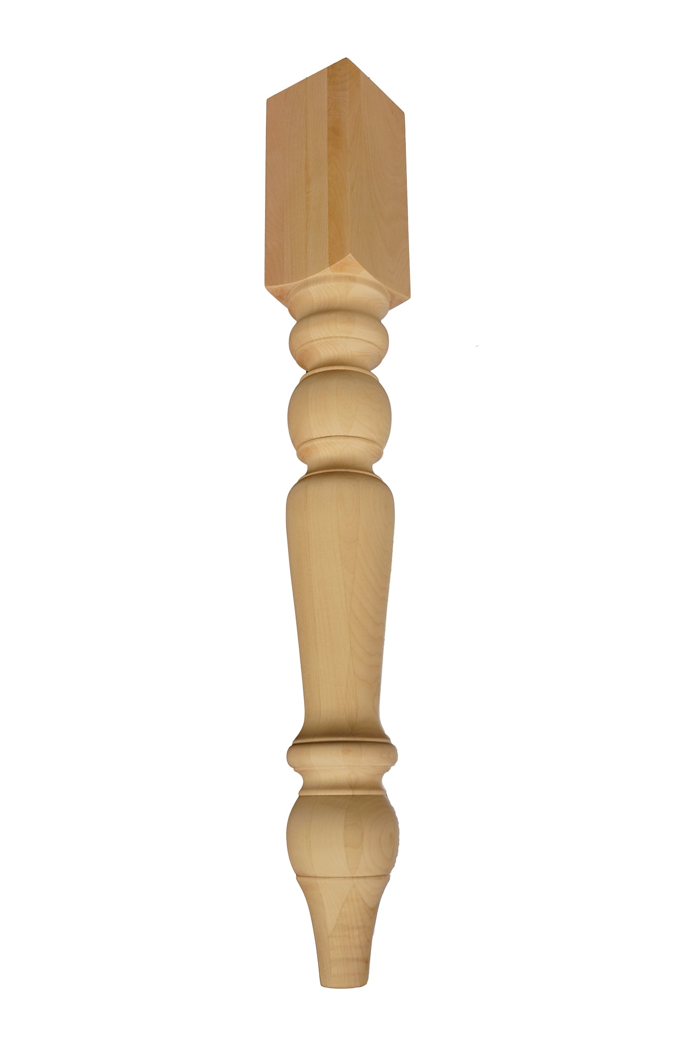 29" Tall Unfinished Beige Rubberwood Post