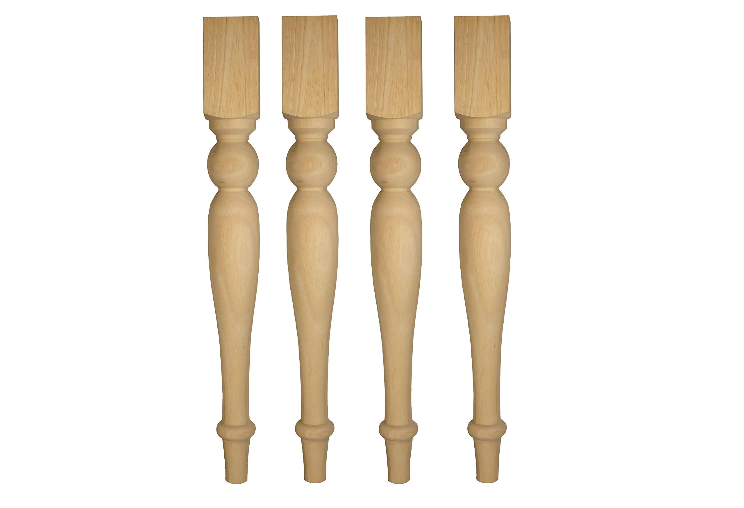 29" Unfinished Light Brown Hardwood Farm Table Legs - Set of 4