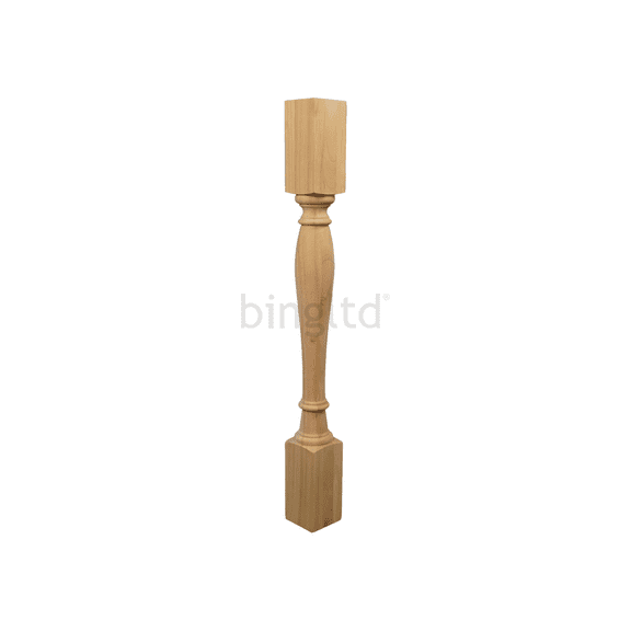 BingLTD - 35 1/2 In x 3 1/2 In Unfinished Rubberwood Post - 1 PC (K3535P-UNF)