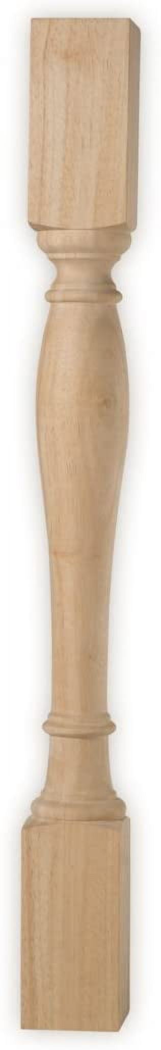 Unfinished Turned Rubberwood Table Post, 35.5" x 3.5"