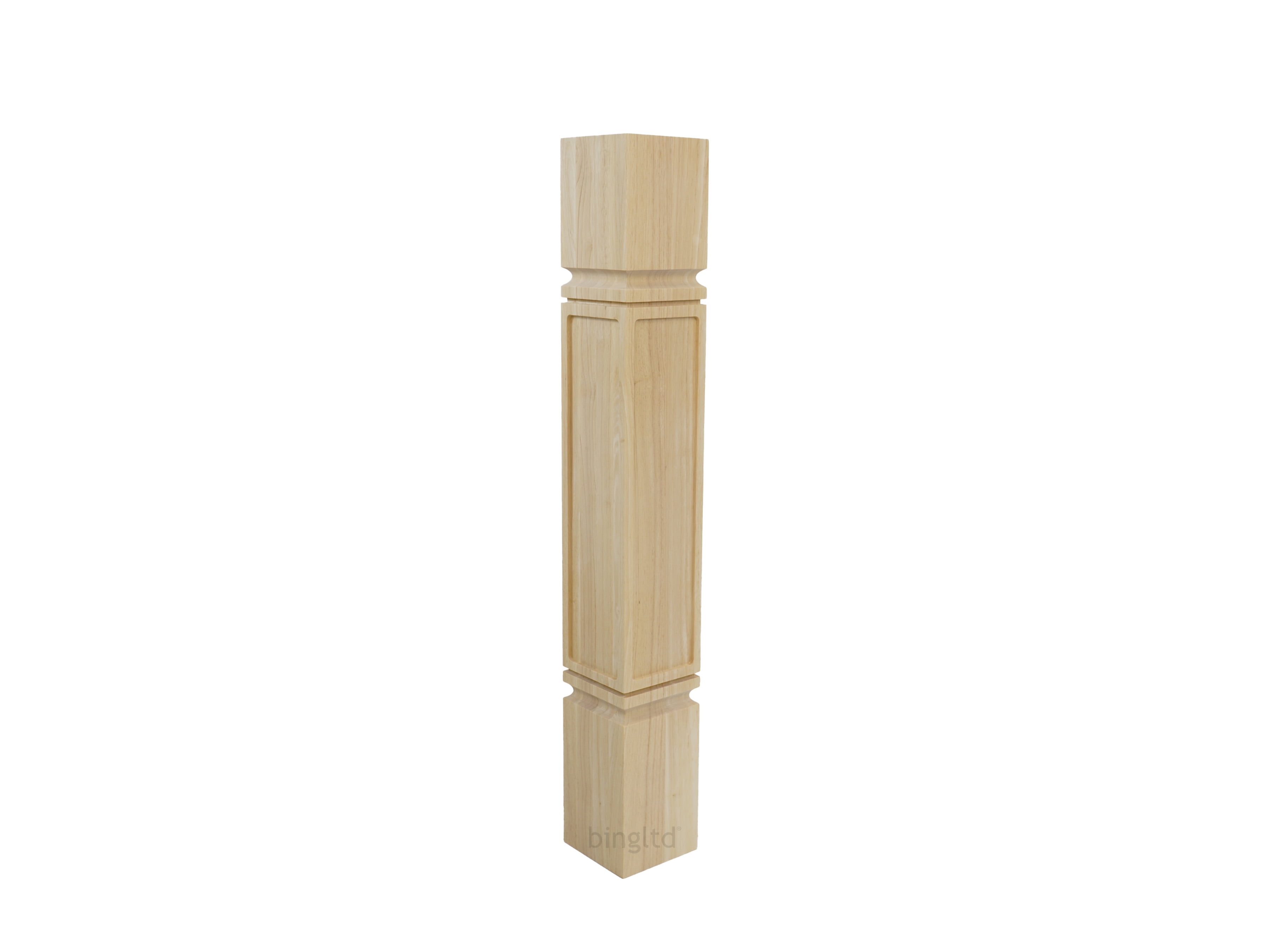 Unfinished Rubberwood Rectangular Post, 36 Inch x 5 Inch