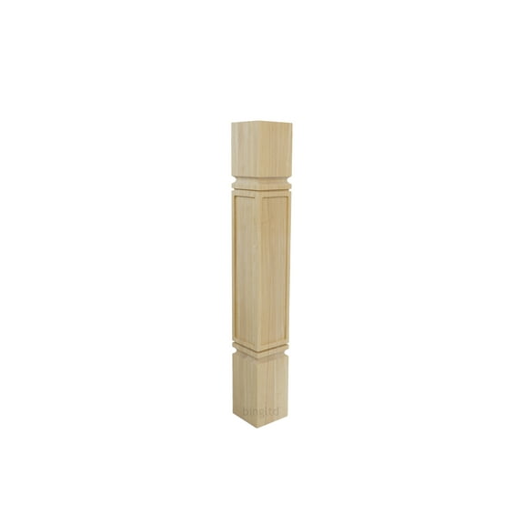 BingLTD - 36 Inch x 5 Inch Unfinished Rubberwood Post - 1 PC (K22500-FW-RW)