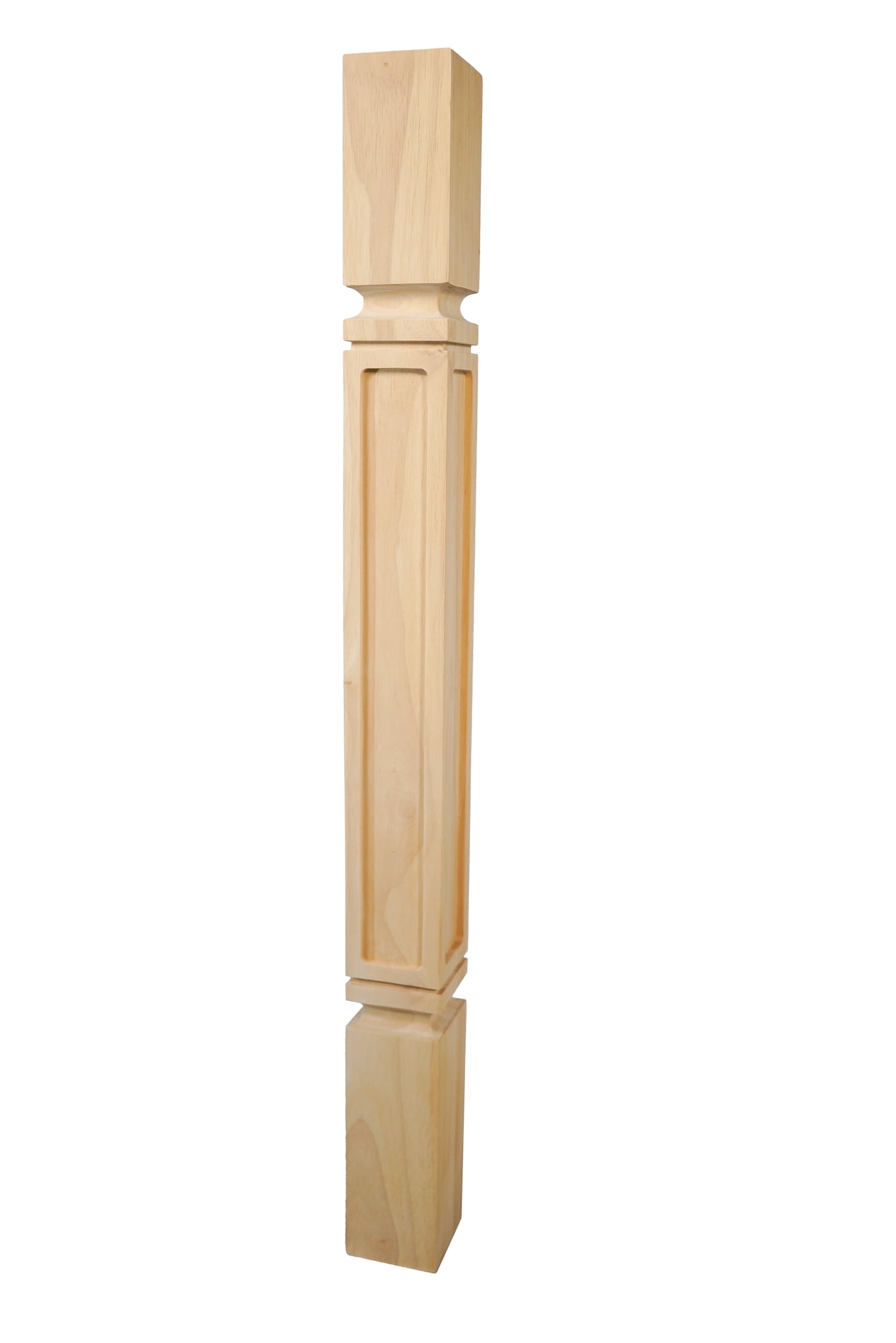 36" Unfinished Rubberwood Island Table Leg Post