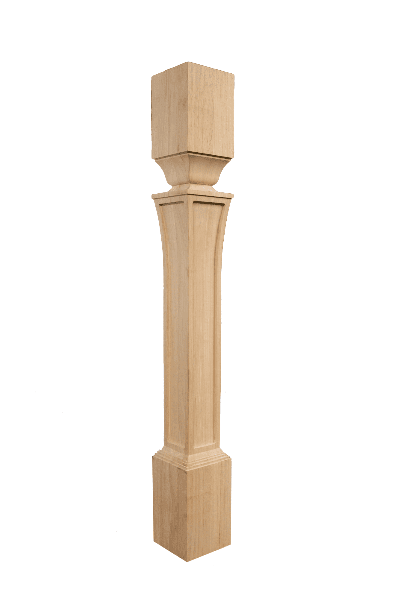 41" Tall Unfinished Beige Rubberwood Square Post