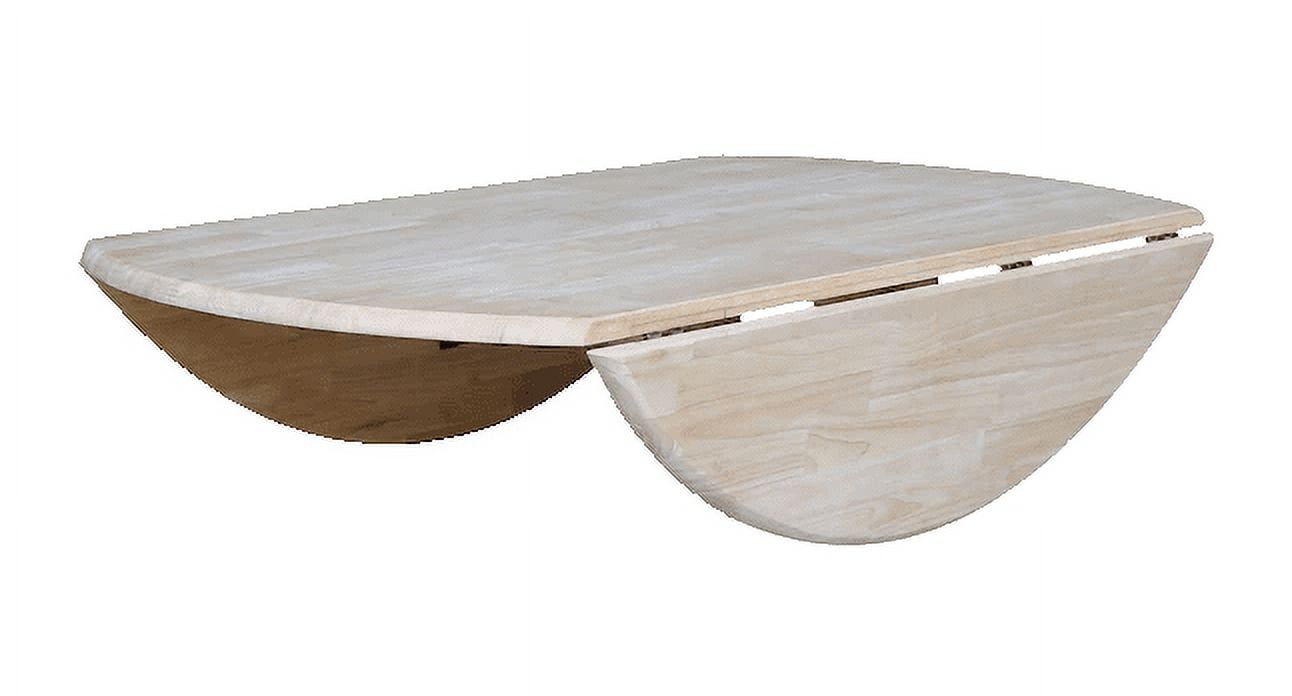 42" Unfinished Solid Hardwood Round Dropleaf Table Top
