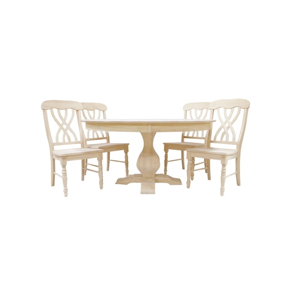 BingLTD - 60" Wide 30" Tall Miller Round Dining Table Set for Kitchen, Dining Room with 6 Eleanor Chairs…