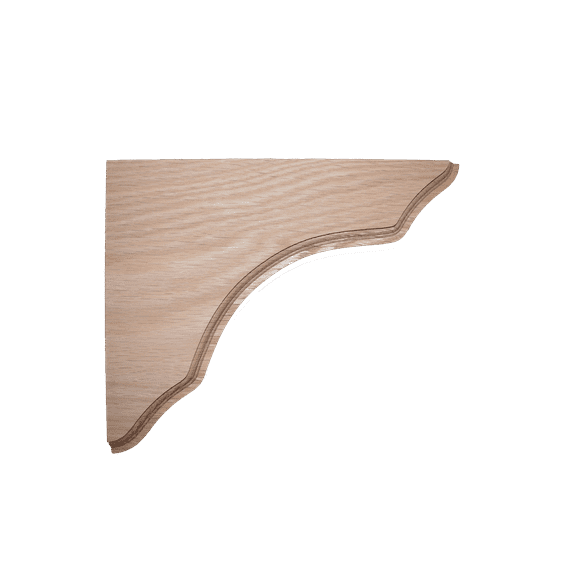 BingLTD - 8 1/4 Inch Oak Shelf Support Bracket - Set of 2 (BRK825-OAK-UNF)