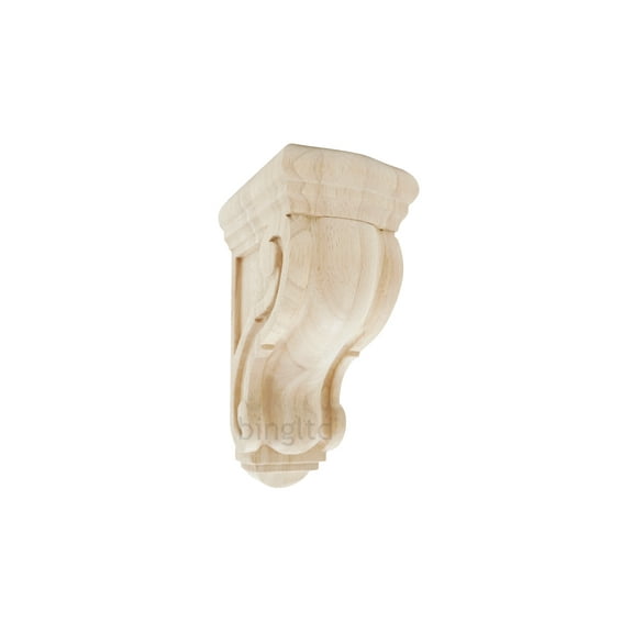 BingLTD - 9 5/8" Corbel Traditional Solid Rubberwood Bracket - 1 PC (C-WC13-RW)