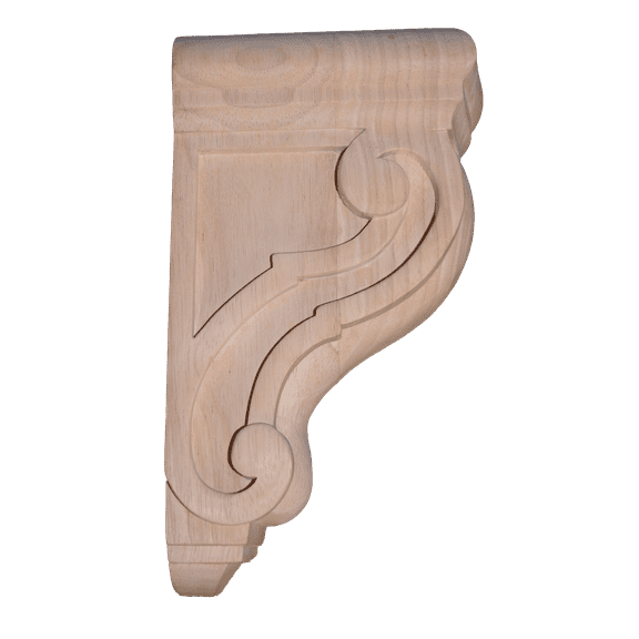BingLTD - 9 5/8" Corbel Traditional Solid Rubberwood Bracket - Set of 4 (C-WC13-RW)