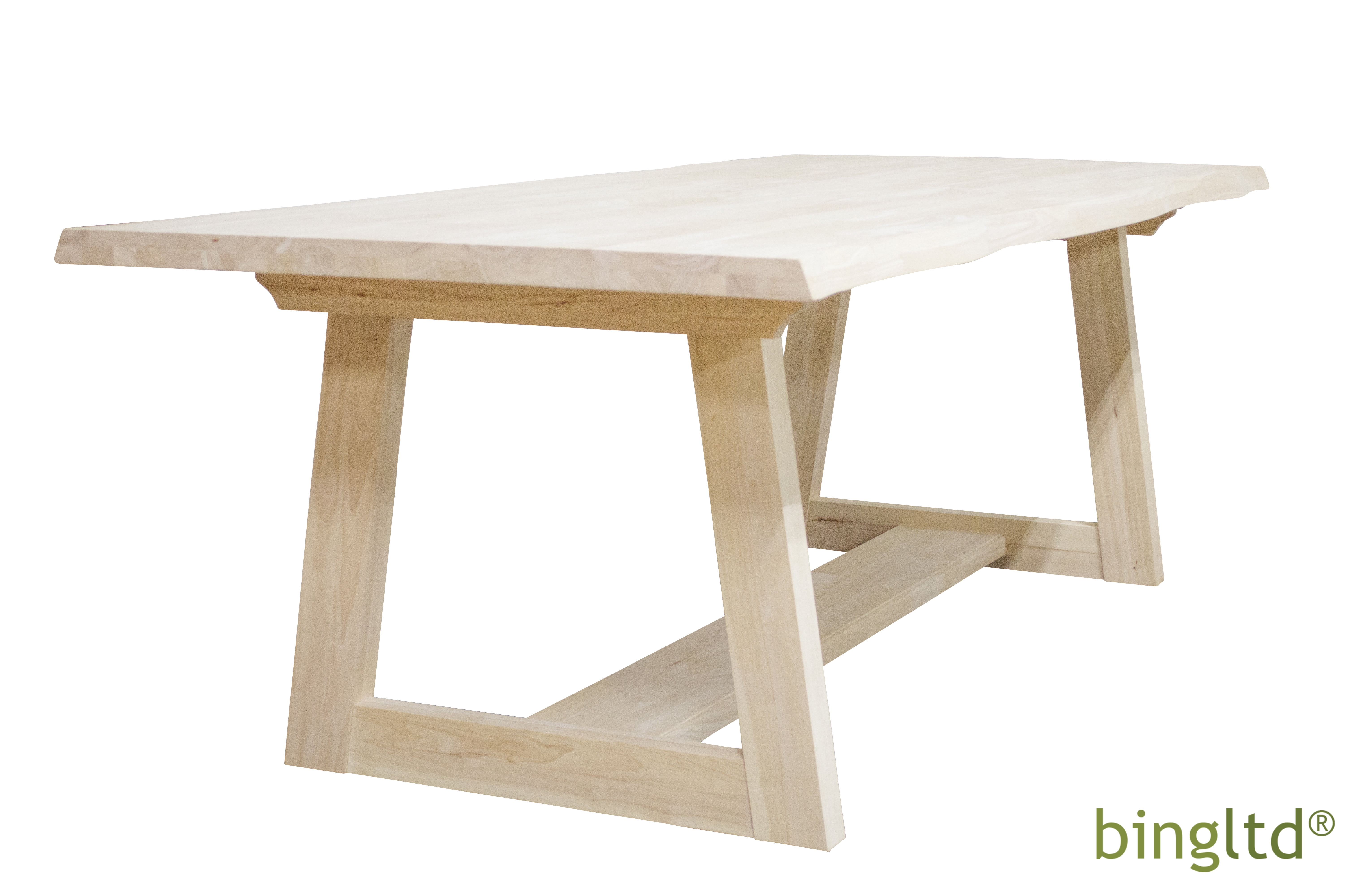 Alexa Unfinished Solid Parawood Rectangular Dining Table for Eight