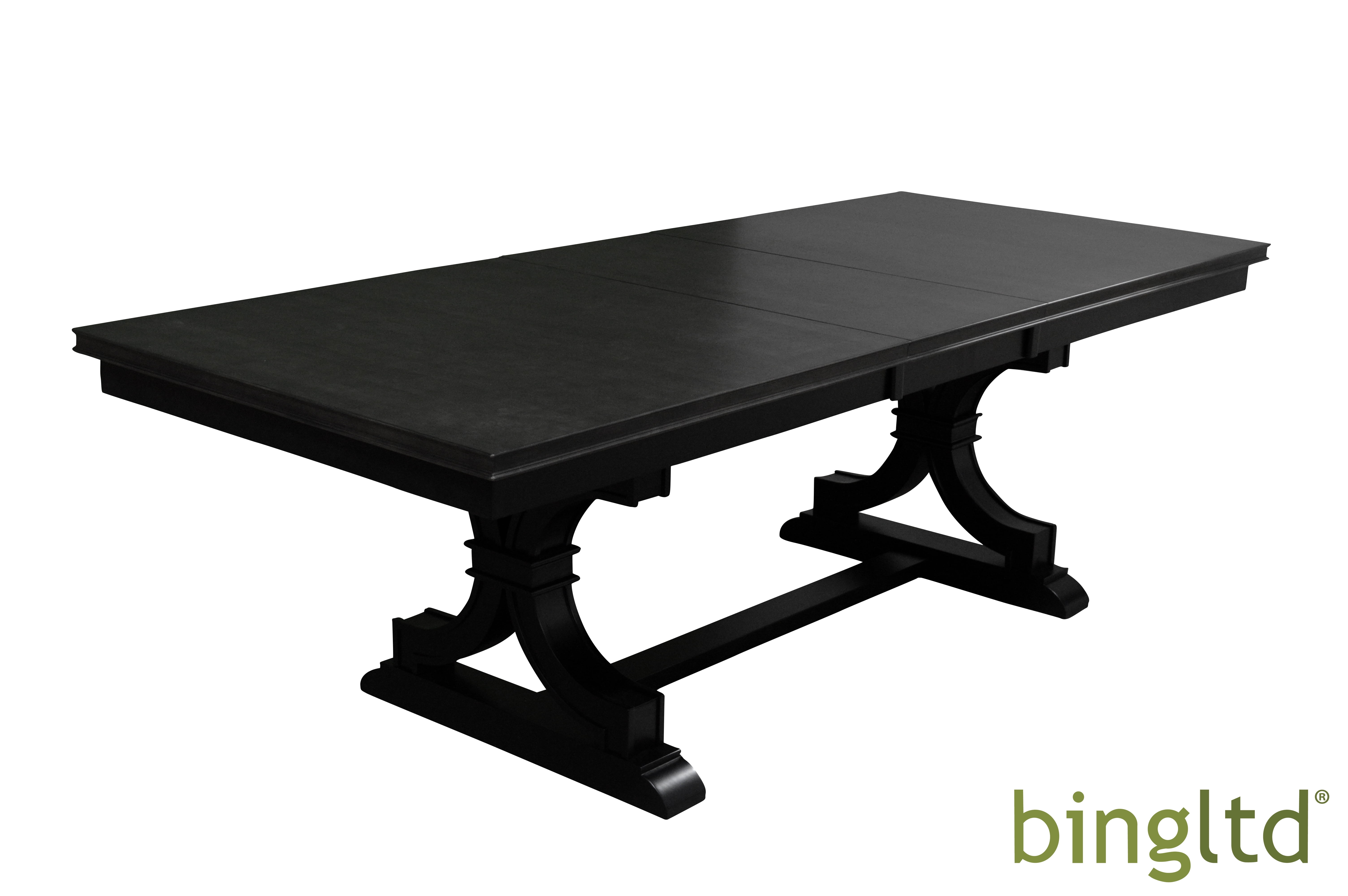 Black Solid Parawood Extendable Dining Table with Cross Legs