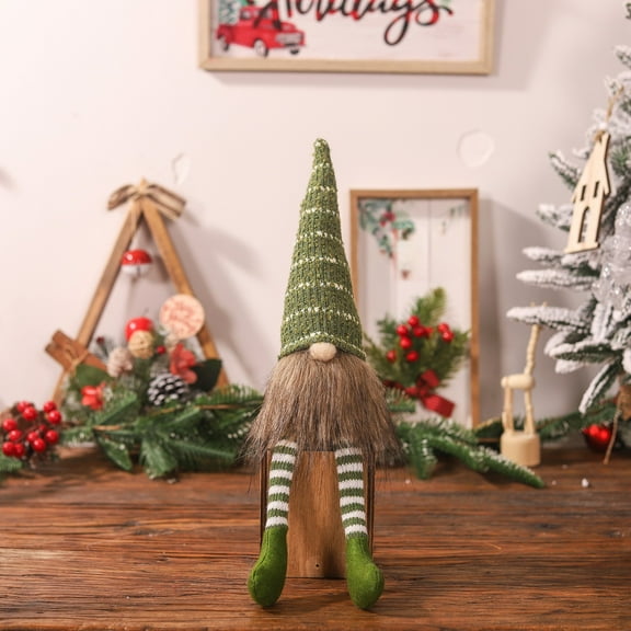 Gpaecead 12 Inch Christmas Handmade Big Gnomes with Long Leg Home Decorations, Plush Doll Collectible Figurine White Beard Santa Swedish Gifts Holiday Ornaments