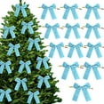 thumbnail image 1 of BingTong 12 Pcs Velvet Christmas Bows For Christmas Tree Rustic Crafts Gift Velvet Ribbon Twist Tie Bows for Xmas Wreaths Garland Gift Wrapping Wedding Decor 8.5cm Blue, 1 of 7
