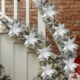 thumbnail image 1 of BingTong 2 Pcs Christmas Glitter Fabric Poinsettia 12 Inch Artificial Xmas Flower With Clips Large Head Christmas Tree Ornaments Faux Xmas Flower With Stems For Wedding Party White, 1 of 7