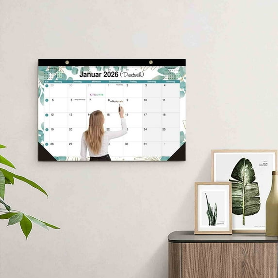 BingTong 2026 Calendar January 2026 - June 2027 2026 Calendar Planner With Twin Binding Hanging Hook Wall Calendar 2026 Large Thick Paper, Beautiful Flowers Design D
