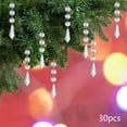 thumbnail image 1 of BingTong 30pc Crystal Finial Ornaments For Christmas Tree Decor, Shatterproof Hanging Crystals, Clear Plastic Finial Drop Christmas Ornaments For Centerpiece Decor Party Supplies B, 1 of 6